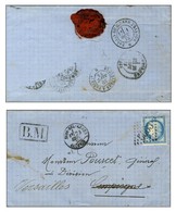 GC 5063 / N° 60 Càd T 16 SIDI-BEL ABBES / ALGERIE + BM Sur Lettre Avec Long Texte Adressée à Compiègne Et Réexpédiée à V - 1871-1875 Ceres