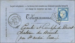 GC 1352 / N° 60 Càd T 17 DREUX (27) Sur Télégramme. 1875. - SUP. - 1871-1875 Cérès