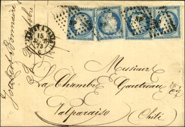 Losange NP / N° 60 (4) Càd NANTES A PARIS Sur Lettre Pour Valparaiso. 1873. - TB. - 1871-1875 Ceres