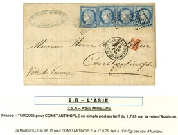 GC 6325 / N° 60 (4) Càd MARSEILLE / COURS-DU-CHAPITRE Sur Lettre Pour Constantinople Par La Voie D'Autriche. 1875. - TB  - 1871-1875 Ceres