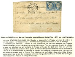 GC 1289 / N° 60 (2, 1 Ex. Pli) Càd T 17 DEMANGE-AUX-EAUX (53) Sur Lettre 2 Ports Au Tarif De Militaire Pour Le Cuirassé  - 1871-1875 Cérès