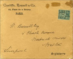 Préo 5 Lignes N° 15 Sur Lettre à En-tête De Paris Pour L'Angleterre. 1893. - TB. - R. - 1876-1878 Sage (Type I)