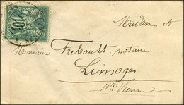 Càd PARIS / R. SERPENTE / N° 76 Sur Enveloppe Carte De Visite Pour Limoges. 1877. - TB / SUP. - 1876-1878 Sage (Type I)