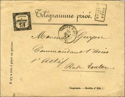 Càd T 15 TOULON-S-MER (78) / Timbre-taxe N° 3 Sur Télégramme Privé Adressé Au Commandant De L'aviso L'Actif Rade De Toul - 1859-1959 Briefe & Dokumente