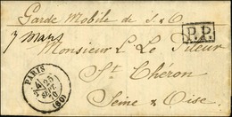 Càd PARIS (60) 25 SEPT. 70 + PP Sur Lettre écrite En Espagnol En Franchise Militaire Pour St Cheron (Seine Et Oise) Zone - Oorlog 1870