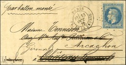 Etoile 1 / N° 29 Càd PARIS / PL. DE LA BOURSE 13 OCT. 70 Sur Lettre Pour Château Renault Réexpédiée à Arcachon. Au Verso - Oorlog 1870