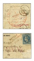 Lettre Avec Texte Daté De Paris Le 8 Octobre 1870 Pour Vichy. Au Recto, Càd T 17 TOURS (36) 21 OCT. 70 Et Griffe Rouge R - Krieg 1870