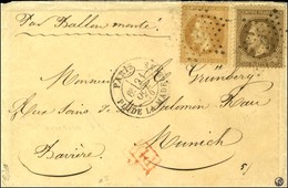 Etoile 3 / N° 28 + 30 Càd PL. DE LA MADELEINE 21 OCT. 70 Sur Lettre Pour Munich. Au Verso, Càd PARIS A LILLE 1 NOV/. 70  - Guerra De 1870