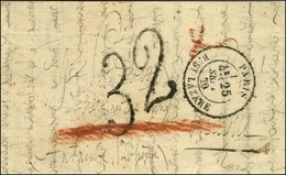 Càd PARIS / R. ST LAZARE 25 SEPT. 70 Taxe 32 Au Tampon Sur Lettre Pour Prague. Au Verso, Càd De Passage VIENNE 27 OCT. 7 - Oorlog 1870