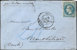 Etoile 8 / N° 29 Càd PARIS / R. D'ANTIN 22 OCT. 70 Sur Lettre Sans Texte Pour Montbéliard (Doubs). Au Recto, Taxe Allema - Krieg 1870