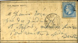 Etoile 35 / N° 29 Càd PARIS / MINISTERE DES FINANCES 29 OCT. 70 Sur Gazette Des Absents N° 3 Pour Angers. Au Verso, Càd  - War 1870