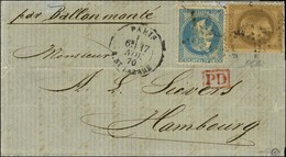 Etoile 2 / N° 29 + 30 Càd PARIS / R. ST LAZARE 17 NOV. 70 Sur Lettre Pour Hambourg Sans Càd D'arrivée. LE GENERAL UHRICH - Oorlog 1870