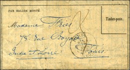 Càd PARIS (60) (timbre Poste Décollé Par Immersion) 24 NOV. 70 Sur Gazette Des Absents N° 10 Pour Tours. Au Recto, Taxe  - War 1870