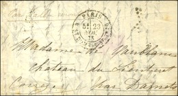 Càd PARIS / R. ST DOMque ST GN N° 56 23 NOV. 70 5e Levée (timbre Tombé Par Immersion) Sur Lettre Avec Très Bon Texte évo - Oorlog 1870