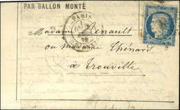 Etoile 8 / N° 37 Càd PARIS / R. D'ANTIN 2 DEC. 70 Sur Formule Orlandi Pour Trouville. Au Verso, Càd CAEN A PARIS 8 DEC.  - Oorlog 1870