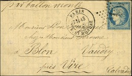 Etoile 11 / N° 37 Càd PARIS / R. ST HONORE 13 DEC. 70 Sur Lettre Pour Vire Sans Càd D'arrivée. Courrier Saisi Du VILLE D - Oorlog 1870