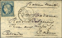 Etoile / N° 37 Càd PARIS (60) 23 DEC. 70 Sur Lettre Avec Bon Texte Historique Pour Caen. Au Verso, Càd D'arrivée 1 JANV. - War 1870