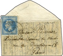 Lettre De Très Petit Format Avec Texte Daté Du 13 Novembre 1870 Pour Paris. Au Recto, Càd LILLE (57) 25 FEVR. 71 Sans Cà - Guerre De 1870