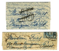 Petit Pli Daté De Tours 17 OCT. 70 Pour Paris, Cachet Taxe '' 15 '' Apposé à Paris, Biffé Par La Suite. L'expéditeur Sig - Guerre De 1870