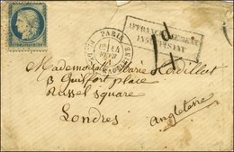 Etoile 3 / N° 37 Càd PARIS / PL. DE LA MADELEINE 14 FEVR. 71 Sur Lettre Insuffisamment Affranchie Pour Londres. Au Recto - War 1870