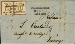 Griffe STRASSBURG I ELSASS / 30 / 6 1 / AVRICOURT / Alsace N° 5 Paire Sur Lettre Avec Texte Daté De Saverne Pour Nancy.  - Oorlog 1870