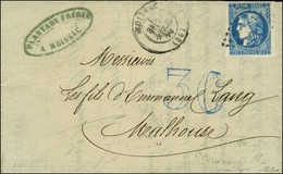 GC 2377 / N° 46 Càd T 17 MOISSAC (85) Sur Lettre Pour Mulhouse, Taxe 30 DT Bleue. 1871. - TB. - War 1870