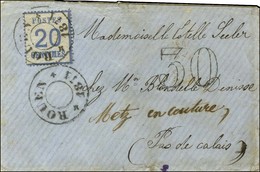 Càd Provisoire ROUEN / 1871 / Alsace N° 6 Sur Lettre Pour Le Pas De Calais. Au Recto, Taxe 30 DT. Au Verso, Càd D'arrivé - Briefe U. Dokumente