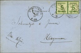 Càd STRASSBURG / IM ELSASS / Alsace N° 4 Paire Sur Lettre Pour Hagenau. 1871. - SUP. - Briefe U. Dokumente