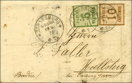 Càd STRASSBURG / IM ELSASS / Alsace N° 4 + 5 Sur Lettre Pour Hoellsteig. 1871. - TB. - Storia Postale