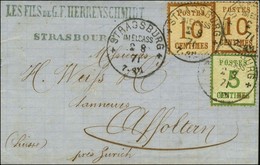Càd STRASSBURG / IM ELSASS / Alsace N° 4 + 5 (2) Sur Lettre Pour Affoltern (canton De Zurich). 1871. - TB / SUP. - R. - Covers & Documents