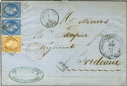 GC 5080 / N° 21 + 22 Paire Càd T 15 ALEXANDRIE / EGYPTE 7 OCT. 65 Sur Lettre Avec Texte Daté Du Caire Le 2 Octobre 1865. - Maritime Post