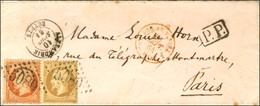 GC 5080 / N° 21 + 23 Càd ALEXANDRIE / EGYPTE + P.P. Encadré. 1864. - TB / SUP. - Maritieme Post