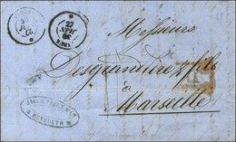 Càd INDUS / * 30 JUIN 27 (variété De Dateur 1860) Sur Lettre Avec Texte Daté De Beyrouth Le 21 Juin 1860 Pour Marseille. - Maritieme Post