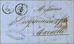 Càd INDUS / * 30 JUIN 27 (variété De Dateur 1860) Sur Lettre Avec Texte Daté De Beyrouth Le 21 Juin 1860 Pour Marseille. - Poste Maritime