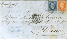 PC 1896 (MARSEILLE) / N° 14 + 16 (def) + Càd Centre évidé PAUSILIPPE * Sur Lettre De Marseille Datée Le 15 Février 60 Po - Posta Marittima