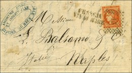 GC Italien 13 / N° 48 Superbes Marges Sur Lettre De Nice Datée Du 12 Janvier 1871 Pour Naples. Au Recto, Griffe FRANCIA  - Maritieme Post