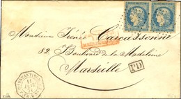 Ancre / N° 44 Paire Càd Octo CONSTANTINOPLE / P. FR. U N° 2 11 JANV. 71 Sur Lettre Pour Marseille. Fraîcheur Exceptionne - Maritieme Post