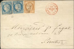 Losange / CG N° 11 + 12 Paire Càd GUADELOUPE / POINTE-A-PITRE Sur Lettre Pour Nantes. 1872. - TB. - R. - Schiffspost