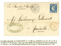 Càd INDE / PONDICHERY / CG N° 23. 1880. - TB / SUP. - Maritieme Post