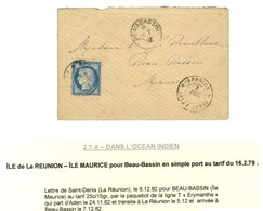 Càd RÉUNION / SAINT DENIS / CG N° 23 Sur Lettre Pour Beau-Bassin (Île Maurice), Au Recto Càd D'arrivée. 1882. - TB. - R. - Schiffspost