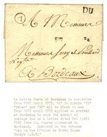 Lettre Avec Texte Daté De St Pierre De La Martinique Le 2 Avril 1767 Pour Bordeaux. Au Recto, Marques Postales D'entrée  - Poste Maritime