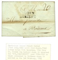 Lettre Avec Texte Daté De St Pierre De La Martinique Le 15 Novembre 1784 Pour Bordeaux. Au Recto, Marque Postale D'entré - Maritime Post