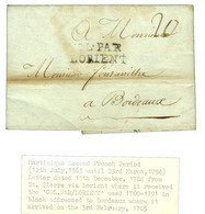 Lettre Avec Texte Daté De St Pierre De La Martinique Le 15 Novembre 1784 Pour Bordeaux. Au Recto, Marque Postale D'entré - Poste Maritime