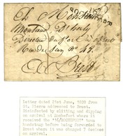 Lettre Avec Texte Daté De Saint Pierre De La Martinique Le 21 Juin 1820 Pour Brest. Au Recto, Marque Postale D'entrée 16 - Maritime Post