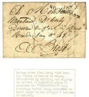 Lettre Avec Texte Daté De Saint Pierre De La Martinique Le 21 Juin 1820 Pour Brest. Au Recto, Marque Postale D'entrée 16 - Posta Marittima