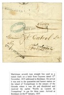 Lettre Avec Texte Daté De Cayenne Le 12 Novembre 1838 Pour Bordeaux. Au Recto, GUYANNE FRANCAISE, Marque Postale D'entré - Maritime Post
