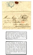Lettre Avec Texte Daté De Saint Pierre De La Martinique Le 10 Juin 1841 Pour Bruxelles. Au Recto, Càd D'entrée T 14 LE H - Maritime Post