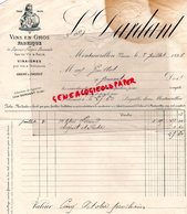 86- MONTMORILLON- RARE FACTURE 1896- LEON DARDANT- FABRIQUE VINS EN GROS- EAU DE VIE RHUM VINAIGRES- - 1800 – 1899