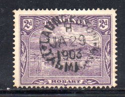 T1916 - TASMANIA 2 Pence Wmk V On Crown Sideways Used . Annullo LAUNCHESTON - Used Stamps