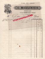 86 - LA TRIMOUILLE- RARE FACTURE E. MOULINIER- NEGOCIANT VINS EN GROS- 1894 - 1800 – 1899